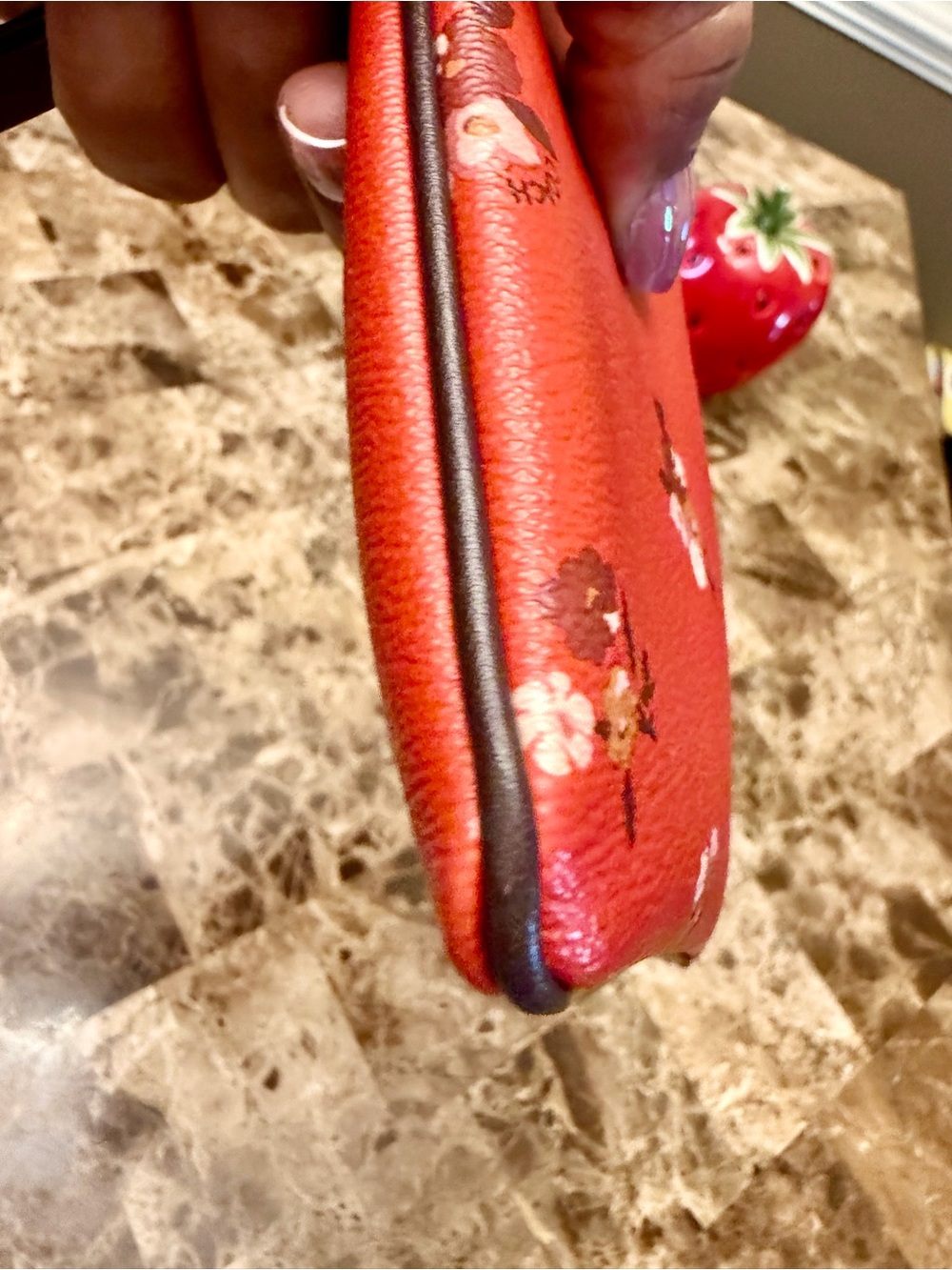 Coach Large Wristlet in Baby Bouquet Print Red Multi - Picture 10 of 10